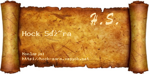 Hock Sára névjegykártya